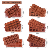 6 Pack Silicone Candy Molds,in Shape of Rose, Tulip, Sunflower, Lotus Etc, Food Grade Silicon Mold